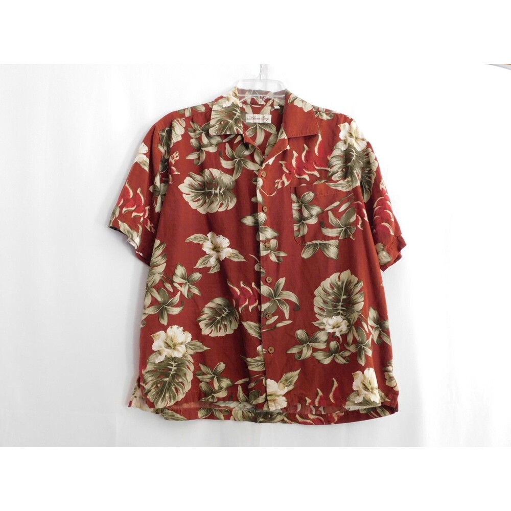 Milano Bay Mens Hawaiian Button Front Rayon Soft Lightweight Size Large